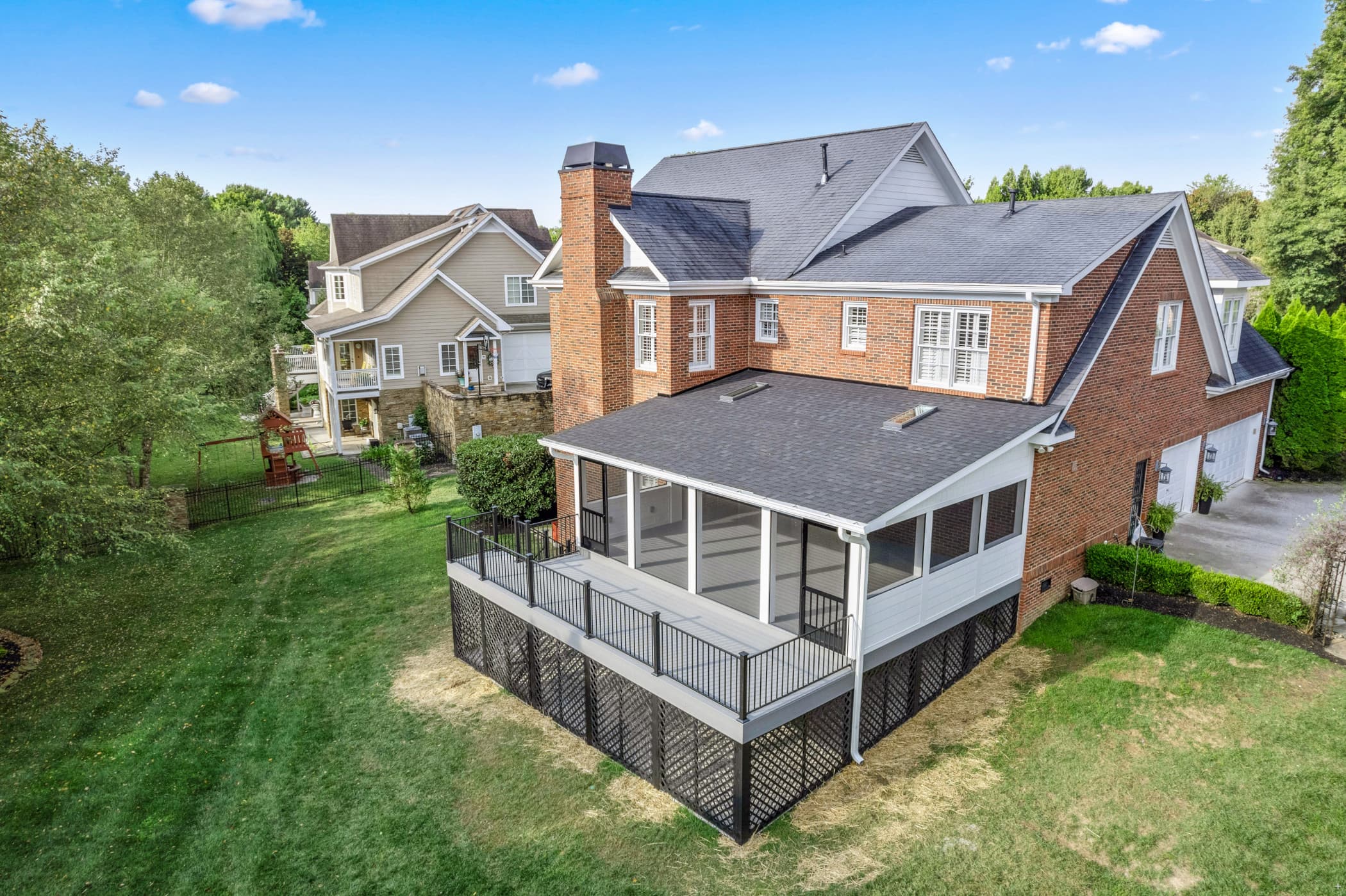 Amberset deck aerial drone view