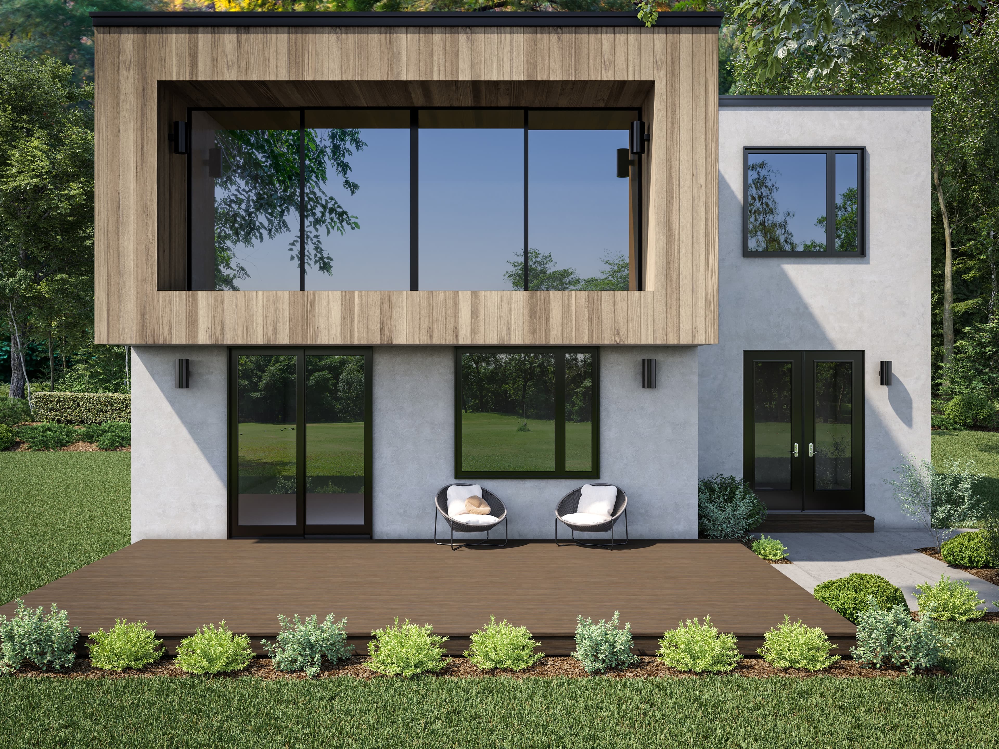 Deckorators Voyage Khaya platform deck at a modern home